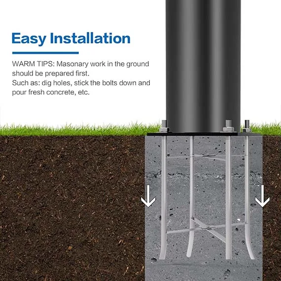 light pole with anchor install