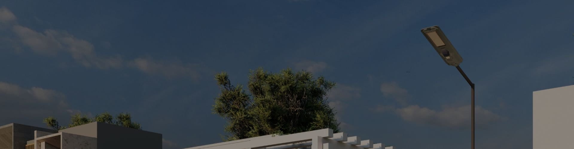 banner solar street light with pole and battery