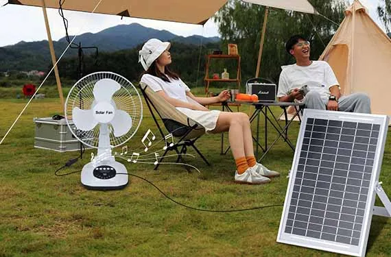 T9 solar fan with speaker