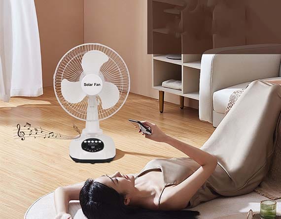 T9 solar powered fan with bluetooth speaker