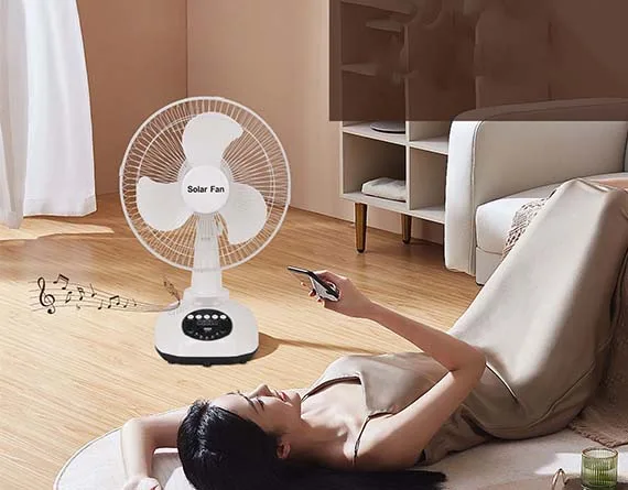 T9 solar powered fan with bluetooth speaker