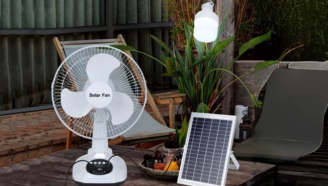feature solar fan with light