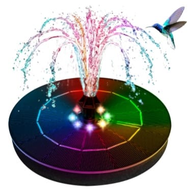Solar fountain with RGB light