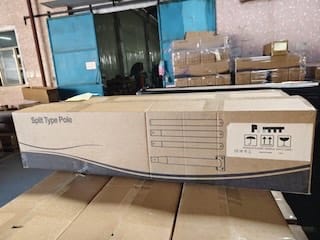 2.5m galvanized steel light pole carton prepared for shipment
