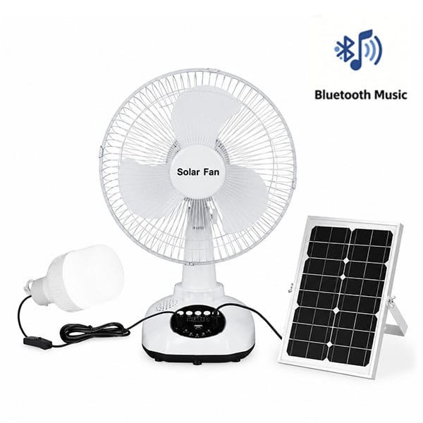 T9 solar table fan with bluetooth speaker