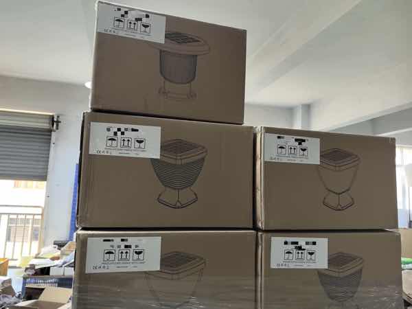 SML-010 solar pillar light cartons packed and ready for shipment