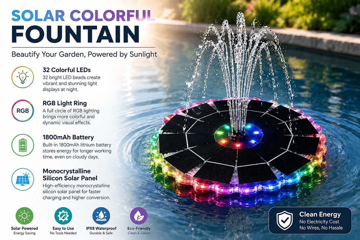 solar fountain SP32D specification