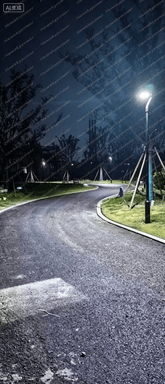 Multiple SCL-009PLUS solar garden lights providing outdoor pathway lighting at night