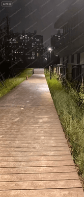 Modern solar powered garden lights installed in an Australian residential community landscape