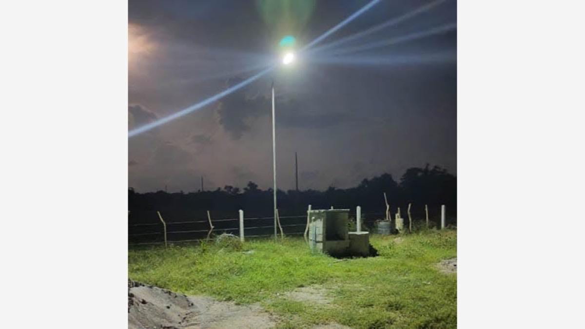 Newskypower solar street light product prepared for controller and wiring checks