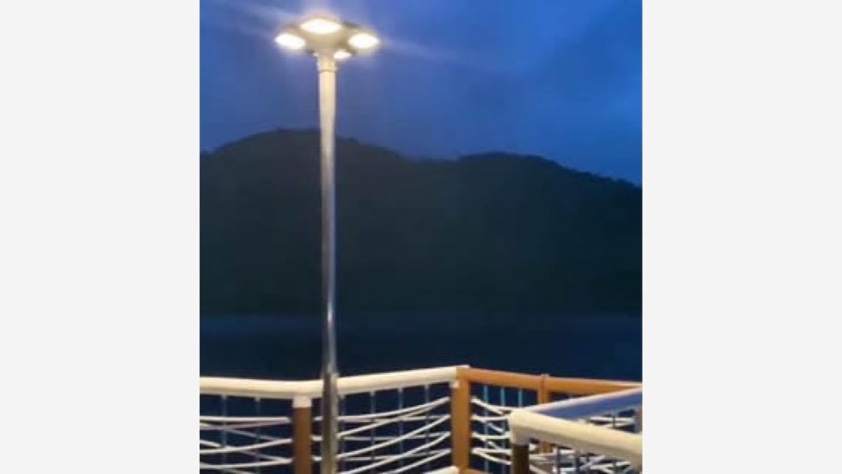Newskypower solar street light installed at a waterfront site in Malaysia