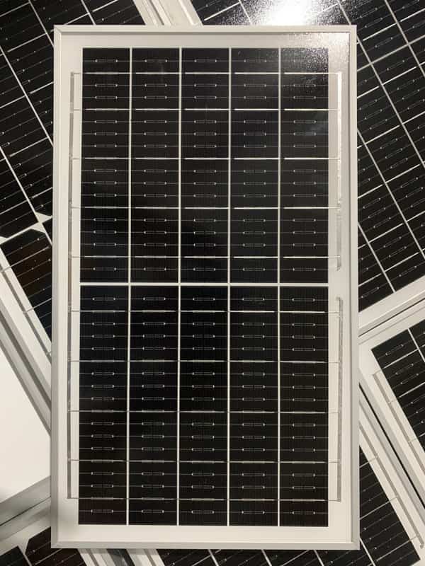 Solar panel photographed separately from the luminaire