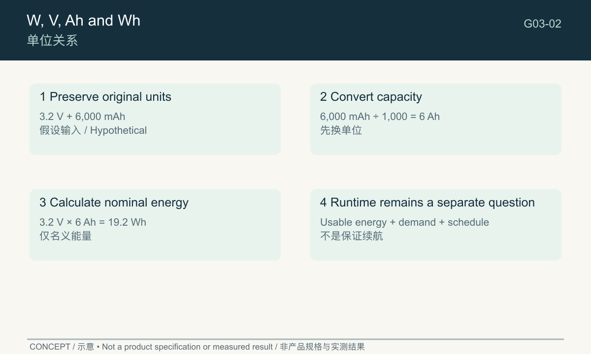 Relationship between voltage, capacity, nominal energy and operating demand