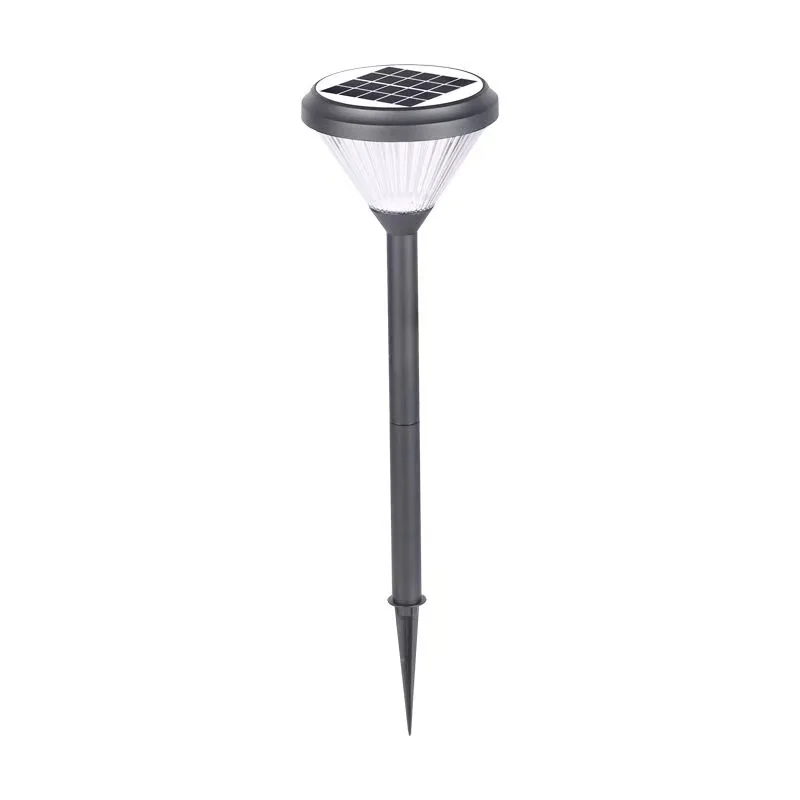 SKL-002 solar stake light showing its panel, diffuser and ground spike