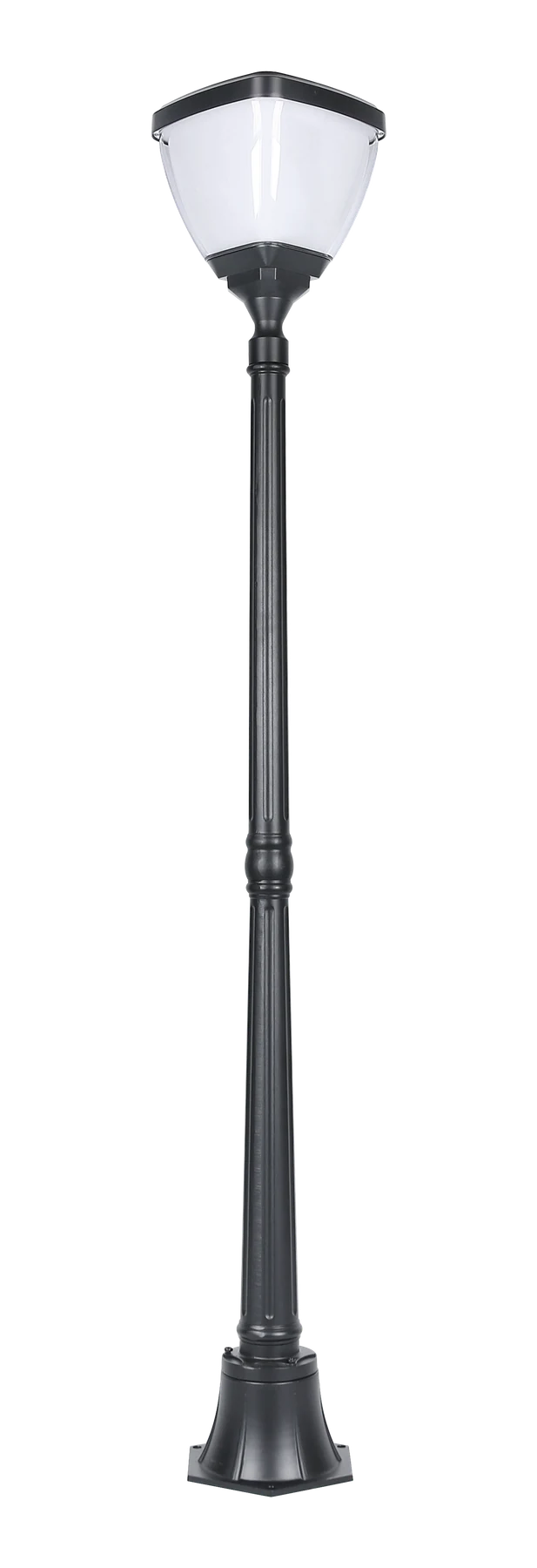 Single-head pole-light form with a decorative black pole and base