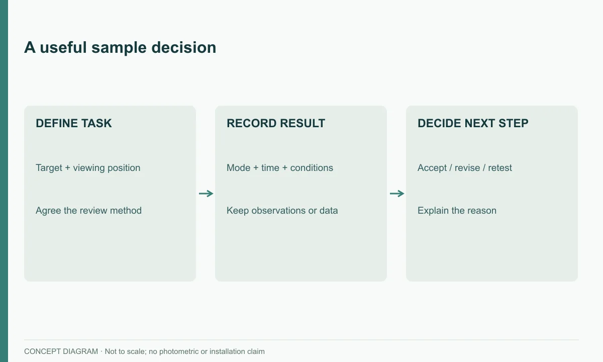 A useful sample decision — concept diagram