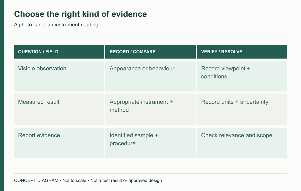 Choose the right kind of evidence — concept diagram