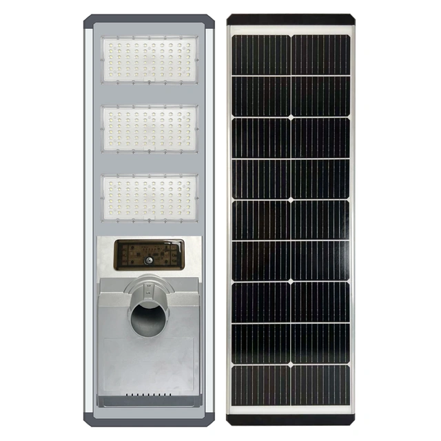 JD-S solar street light front and solar panel views
