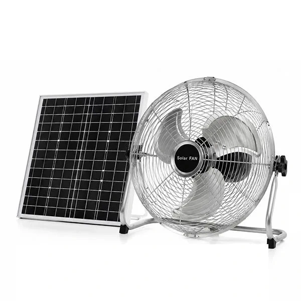 118F solar fan and supplied accessories on a white background