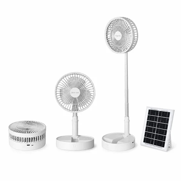 T8 solar fan and supplied accessories on a white background