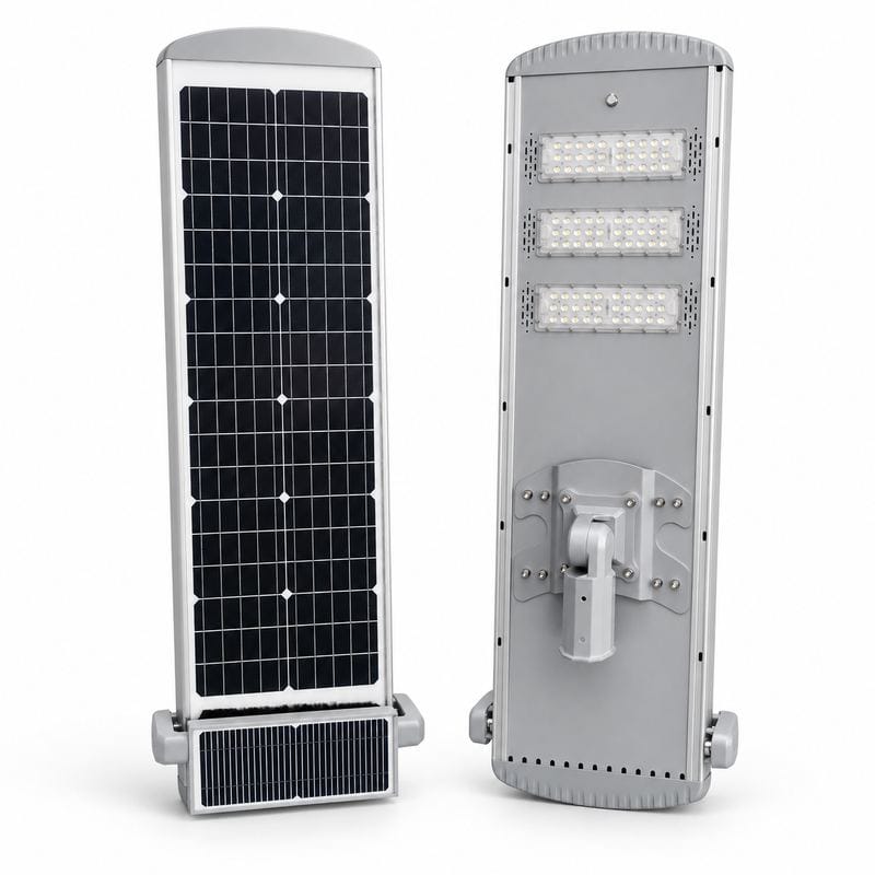 SC-series product visualization showing solar-panel and LED views
